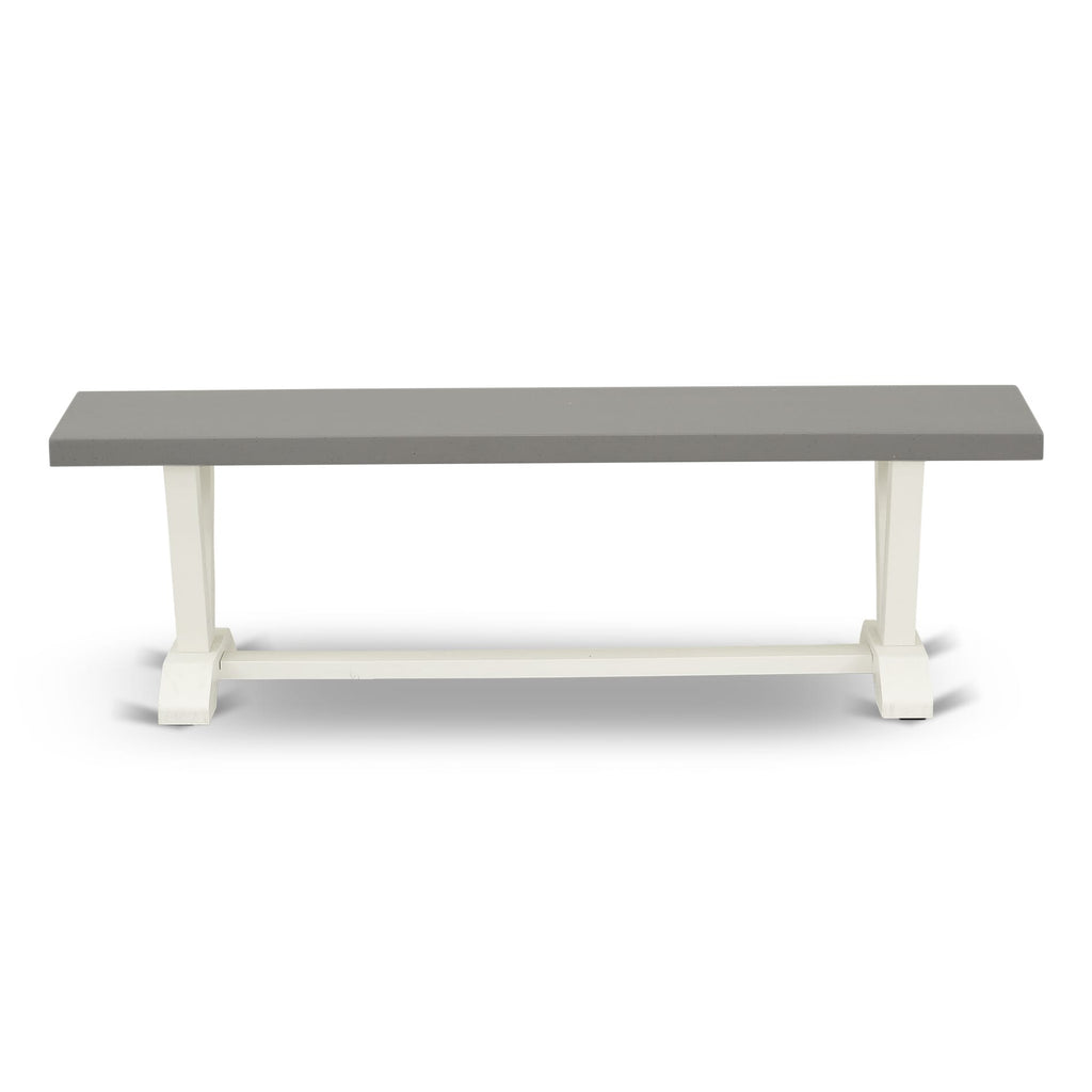 East West Furniture VB096 V-Style Mid Century Modern Dining Bench with Solid Wood Seat
