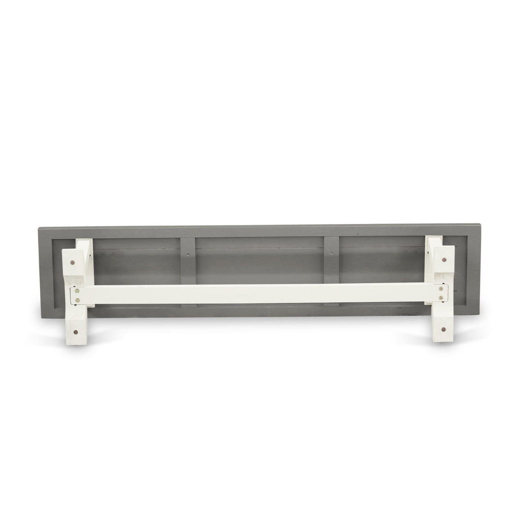 East West Furniture VB097 V-Style Dining Table Bench with Wooden Seat