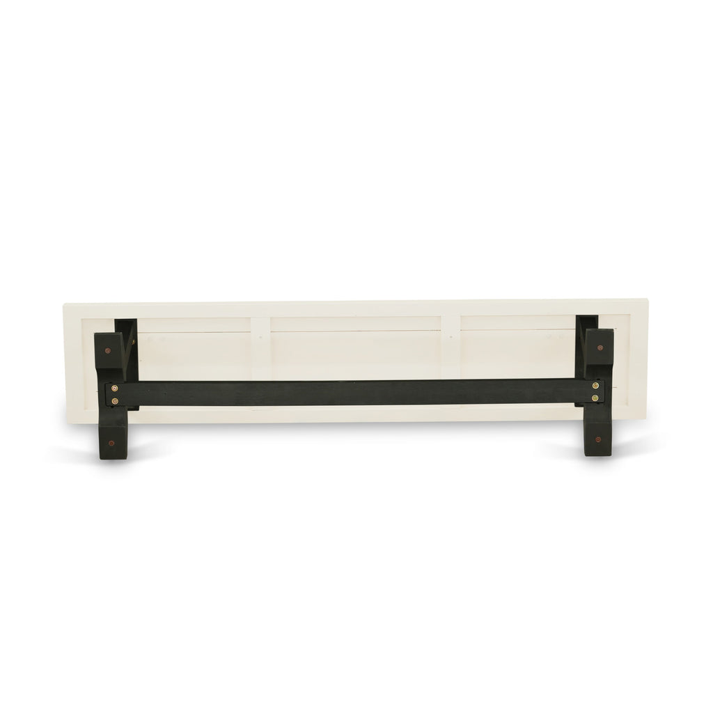 East West Furniture VB627 V-Style Mid Century Modern Dining Bench with Wooden Seat