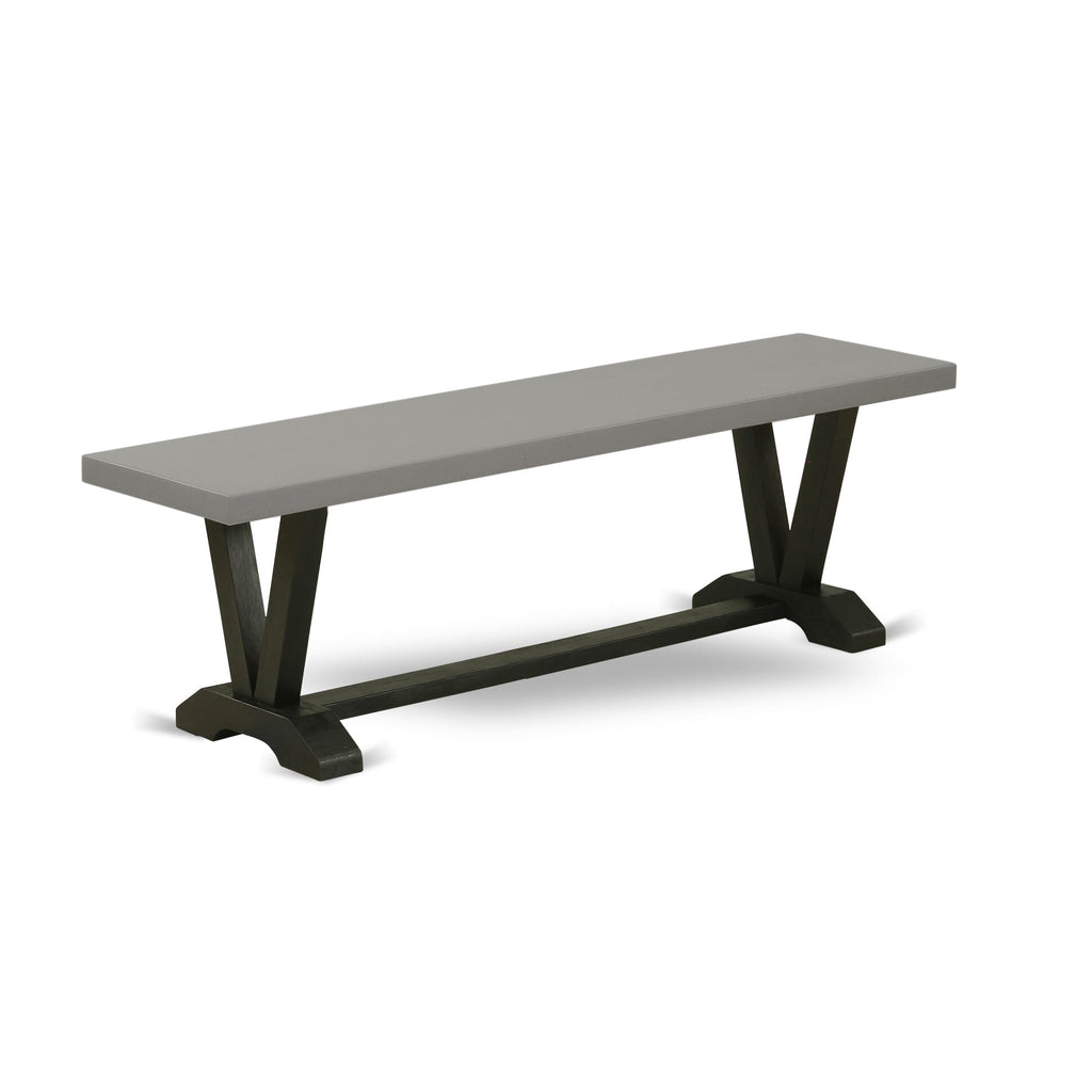 East West Furniture VB696 V-Style Modern Kitchen Bench with Wood Seat