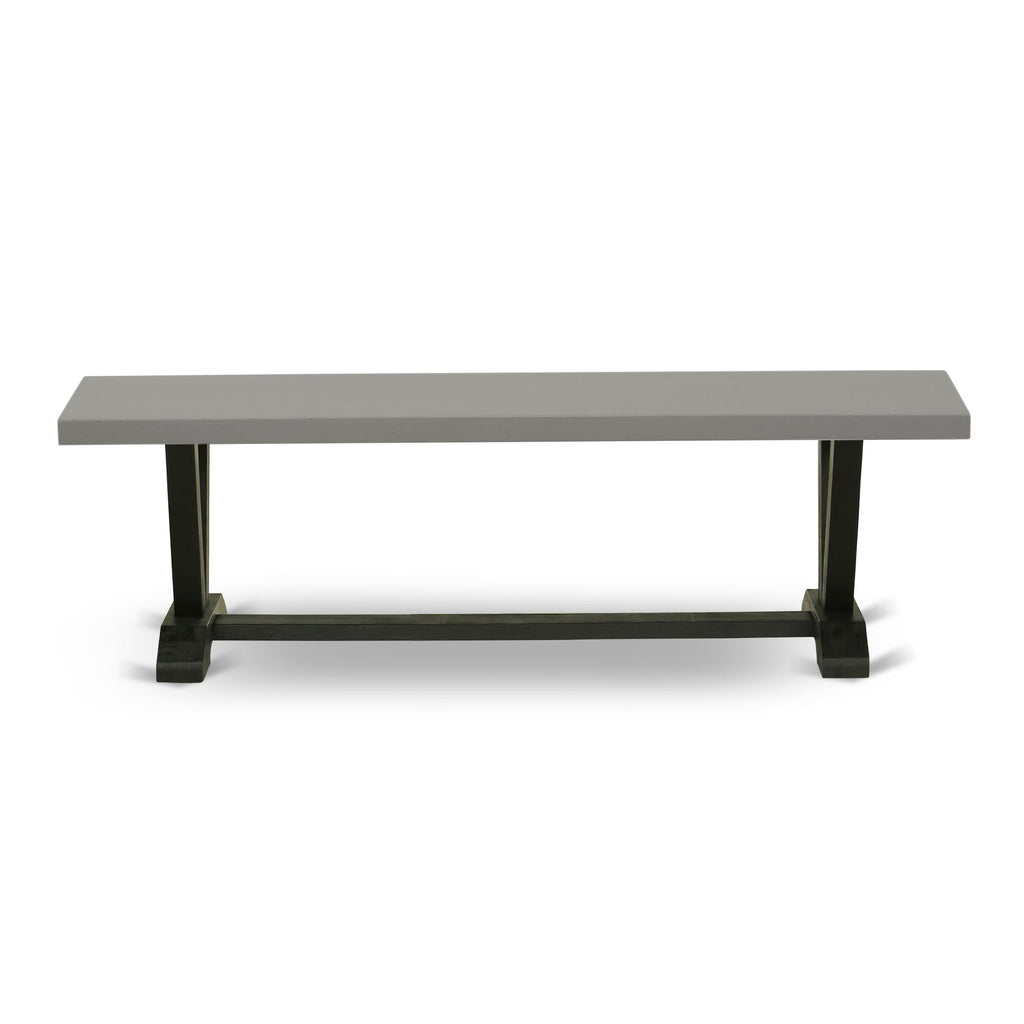 East West Furniture VB696 V-Style Modern Kitchen Bench with Wood Seat