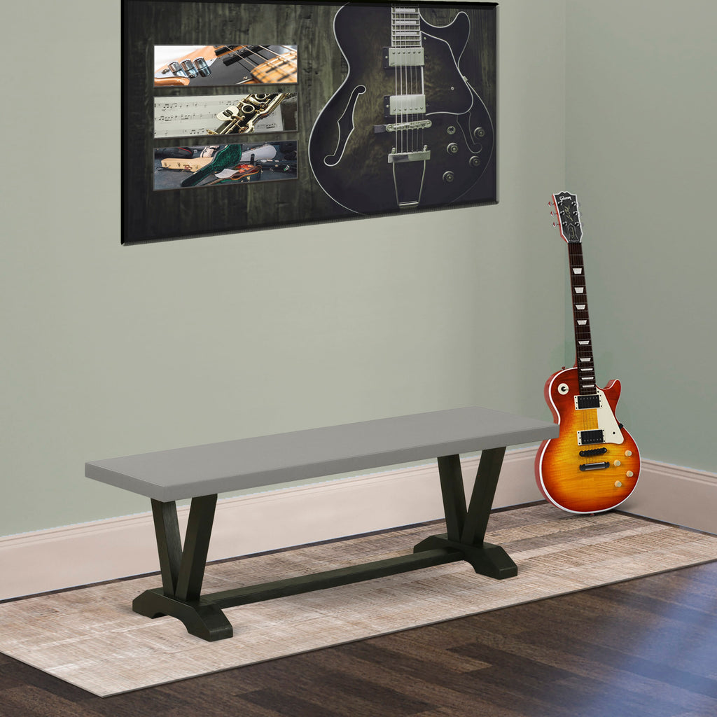 East West Furniture VB696 V-Style Modern Kitchen Bench with Wood Seat