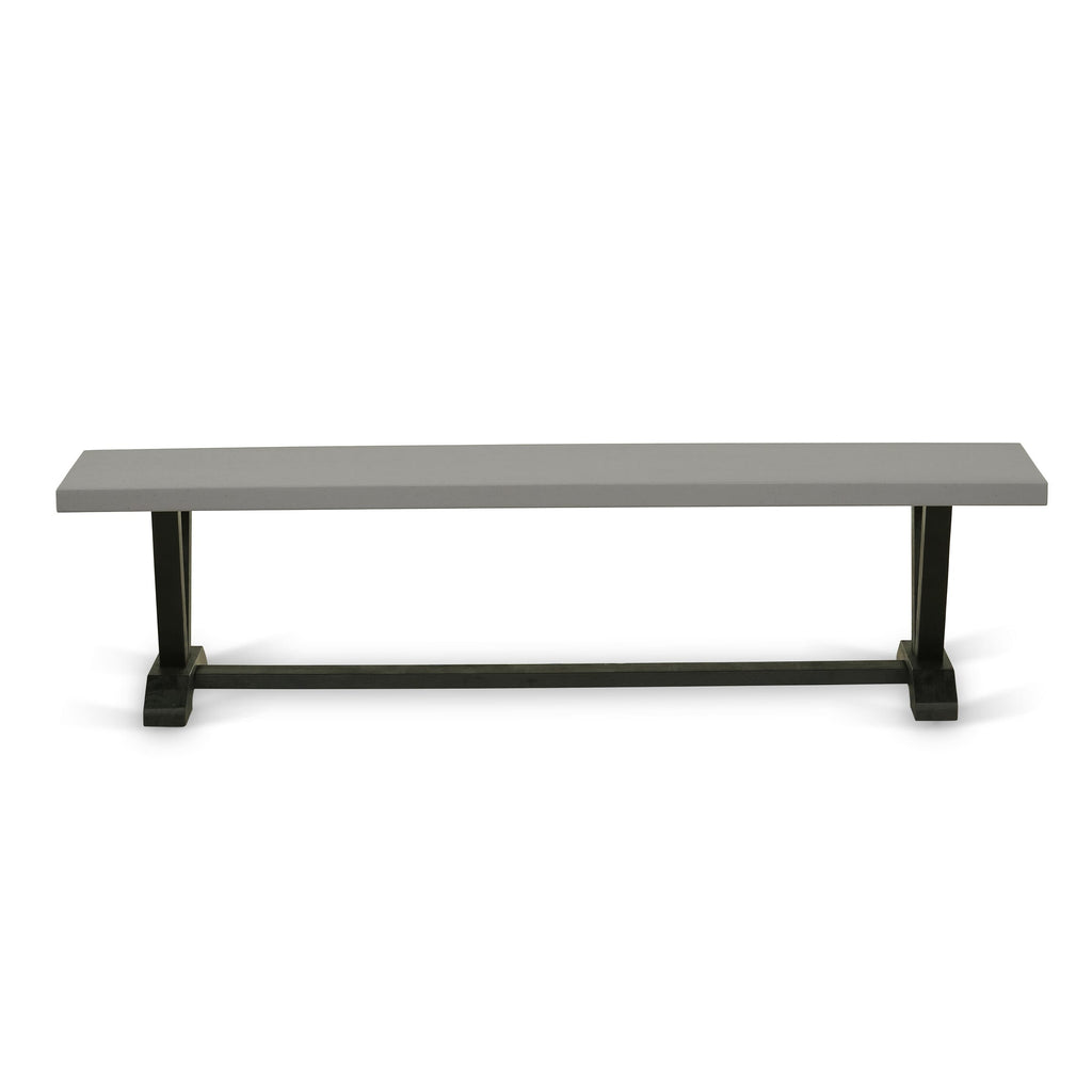 East West Furniture VB697 V-Style Dining Bench with Wood Seat