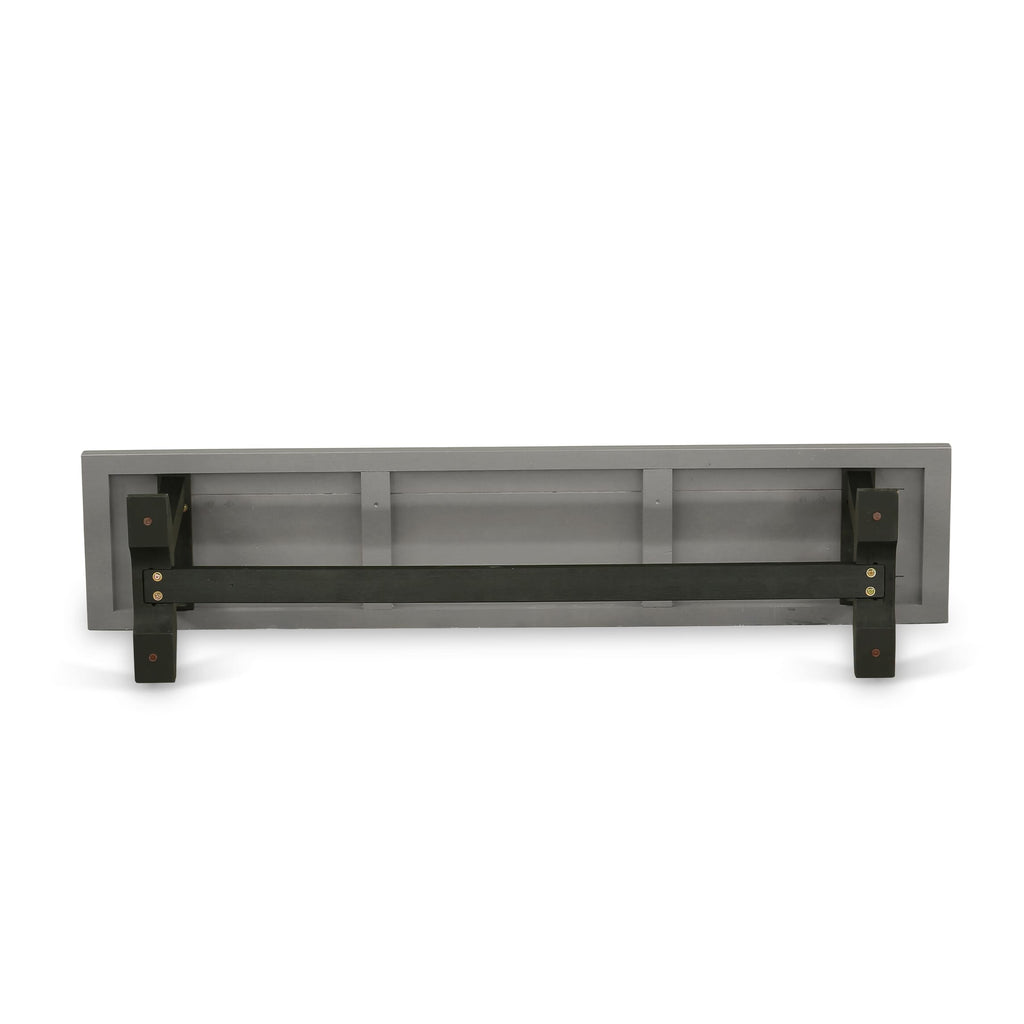 East West Furniture VB697 V-Style Dining Bench with Wood Seat