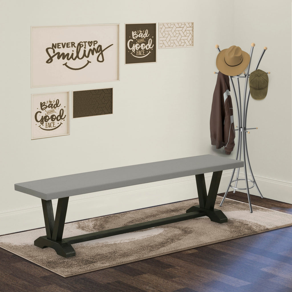 East West Furniture VB697 V-Style Dining Bench with Wood Seat