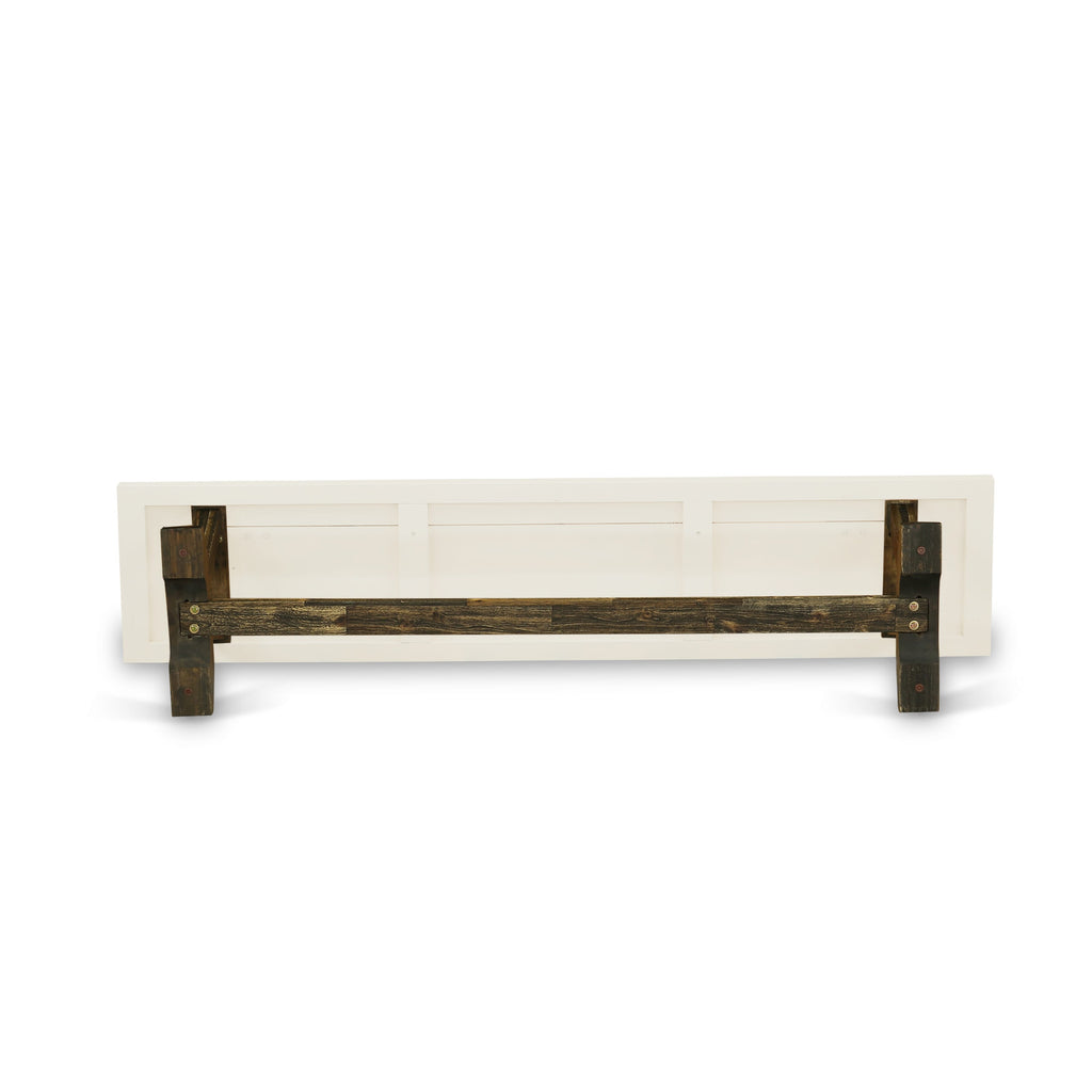 East West Furniture VB727 V-Style Modern Dinette Bench with Wooden Seat