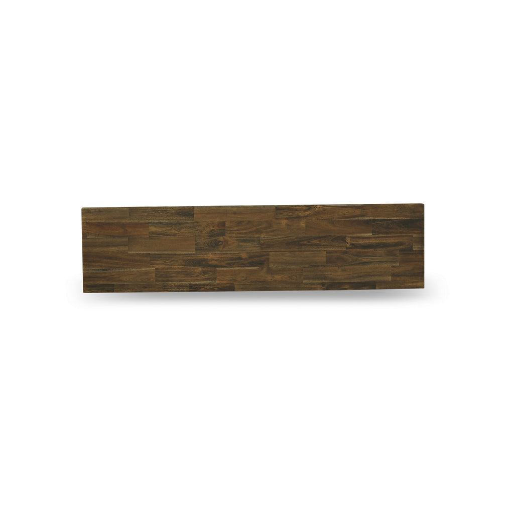 East West Furniture VB776 V-Style Mid Century Modern Dining Bench with Wooden Seat