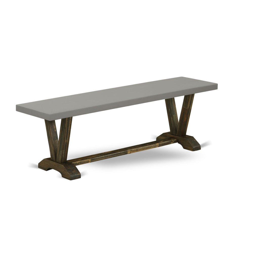 East West Furniture VB796 V-Style Modern Dining Room Bench with Solid Wood Seat