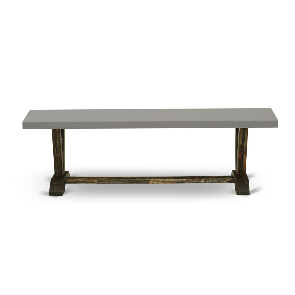 East West Furniture VB796 V-Style Modern Dining Room Bench with Solid Wood Seat