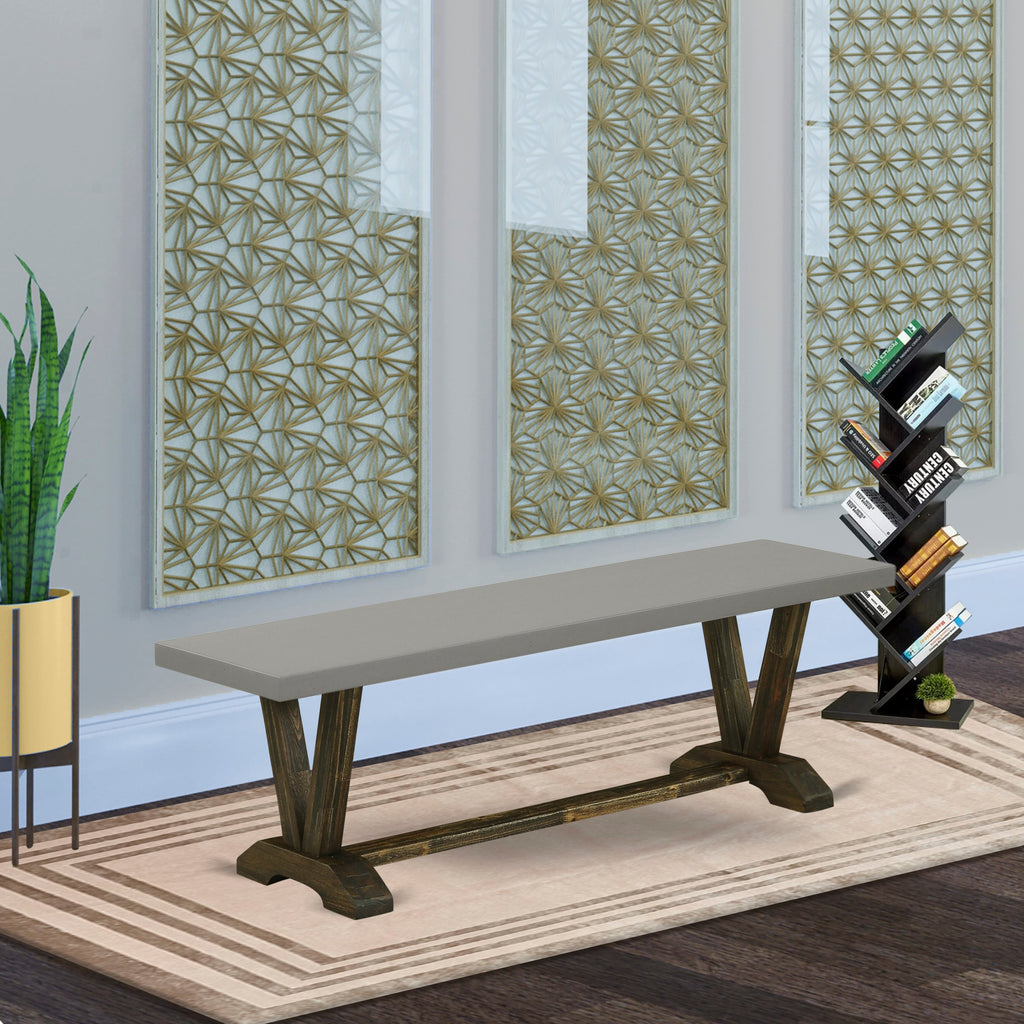 East West Furniture VB796 V-Style Modern Dining Room Bench with Solid Wood Seat