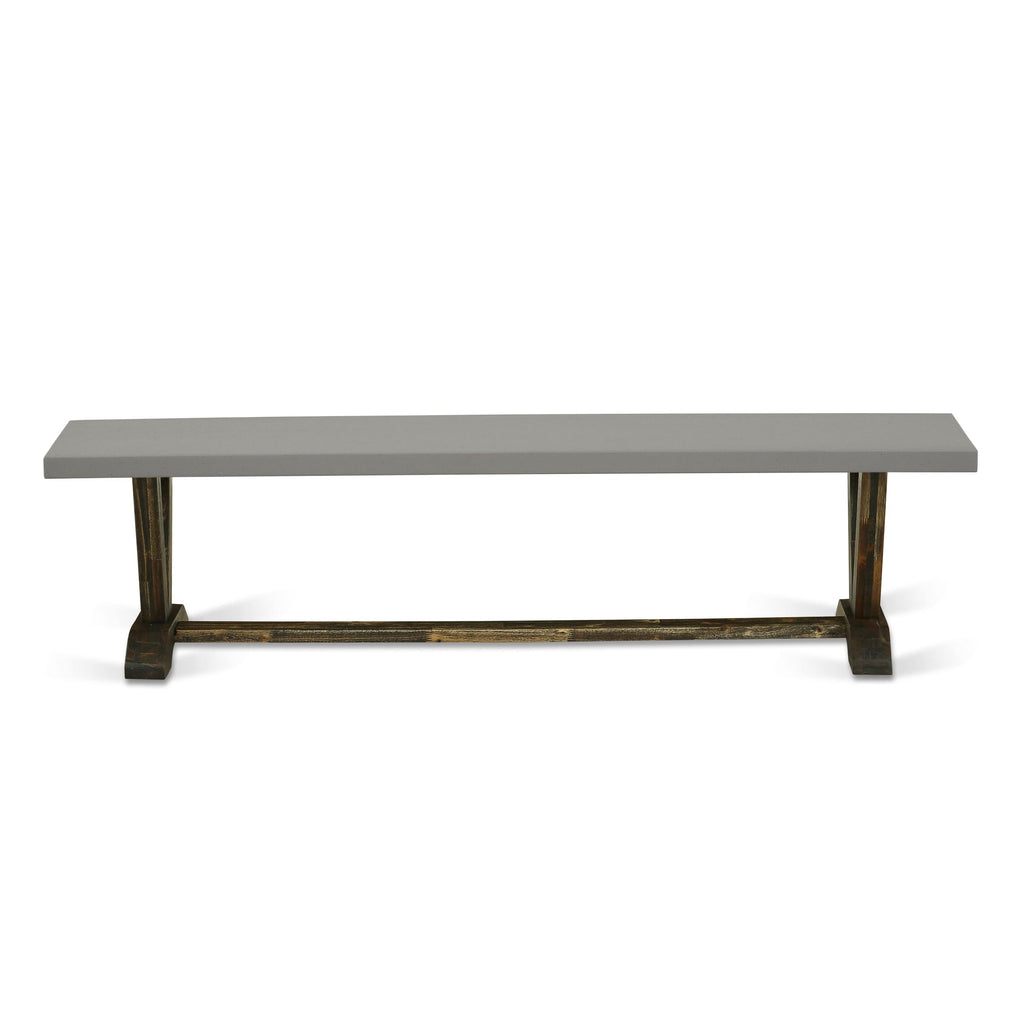 East West Furniture VB797 V-Style Modern Kitchen Bench with Solid Wood Seat