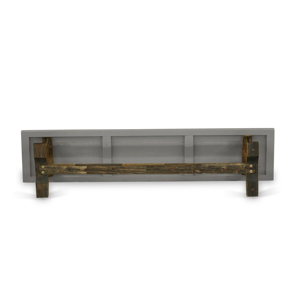 East West Furniture VB797 V-Style Modern Kitchen Bench with Solid Wood Seat