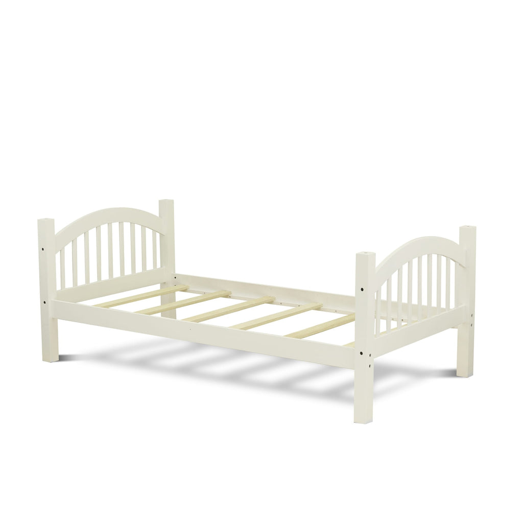 East West Furniture Verona Twin Bunk Bed in White Finish
