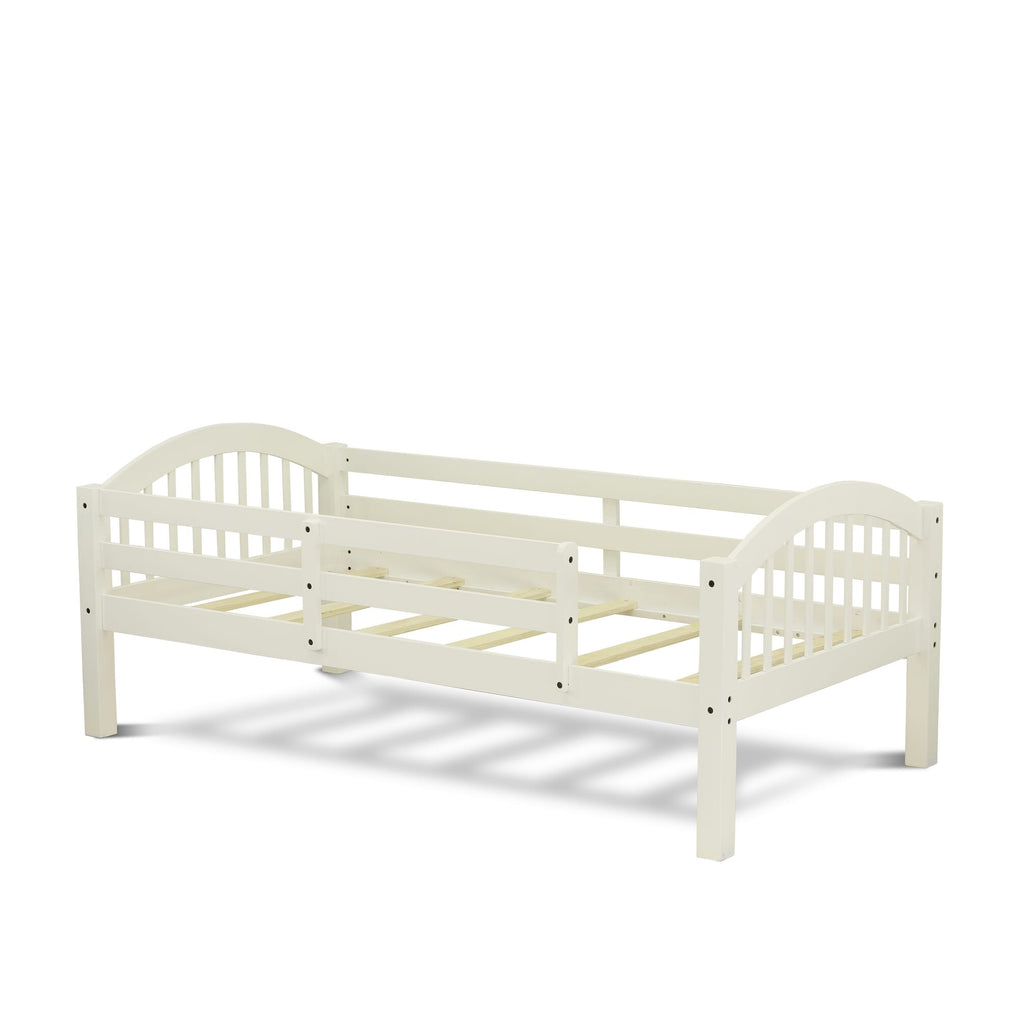 East West Furniture Verona Twin Bunk Bed in White Finish