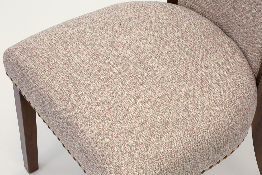 East West Furniture VEP8T04 Verona Parsons Dining Chairs - Nailhead Trim Light Tan Linen Fabric Upholstered Chairs