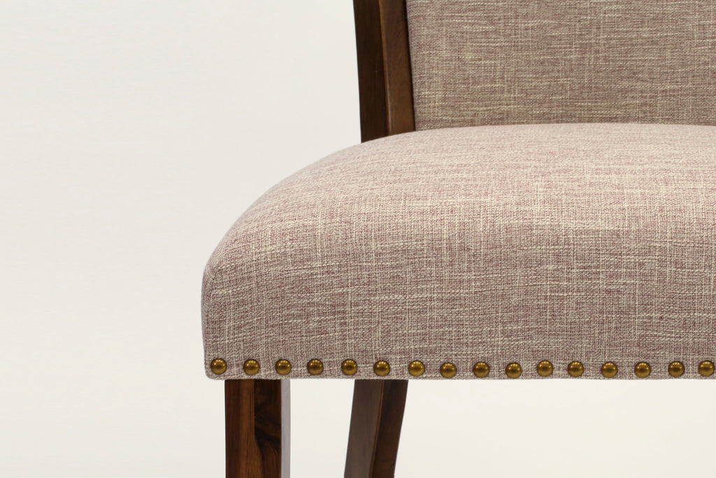 East West Furniture VEP8T04 Verona Parsons Dining Chairs - Nailhead Trim Light Tan Linen Fabric Upholstered Chairs