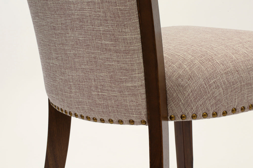 East West Furniture VEP8T04 Verona Parsons Dining Chairs - Nailhead Trim Light Tan Linen Fabric Upholstered Chairs