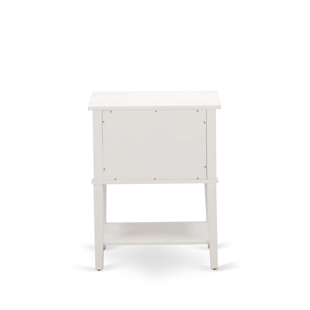 East West Furniture VL-0C-ET Small Night Stand with 2 Wooden Drawers, Stable and Sturdy Constructed - Wire brushed Butter Cream Finish
