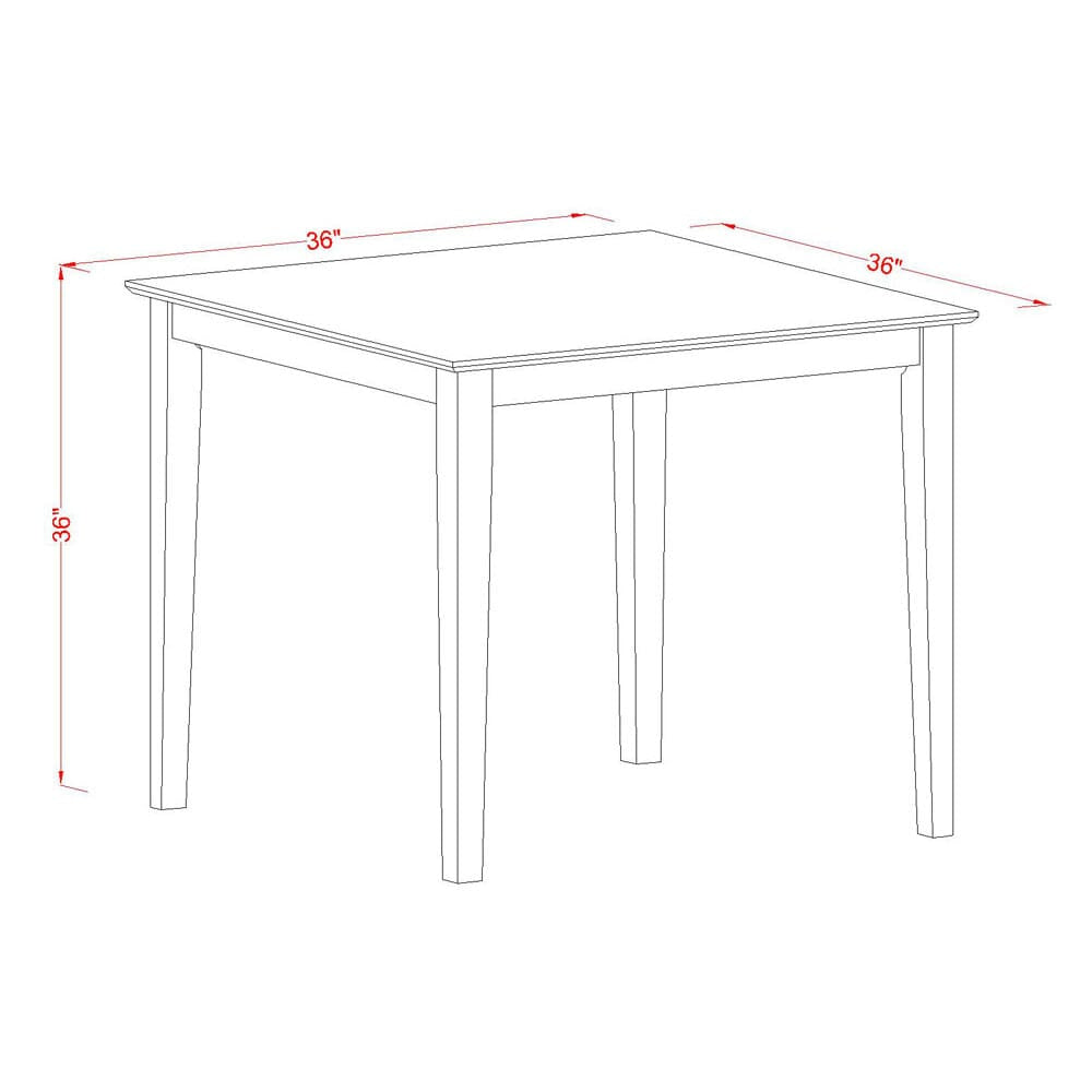 East West Furniture VNT-WHI-T Vernon Square Counter Height Dining Table for Small Spaces