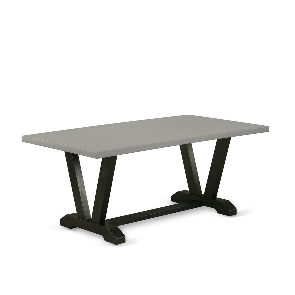 East West Furniture VT697 V-Style Modern Kitchen Table - a Rectangle Dining Table Top with Stylish Legs