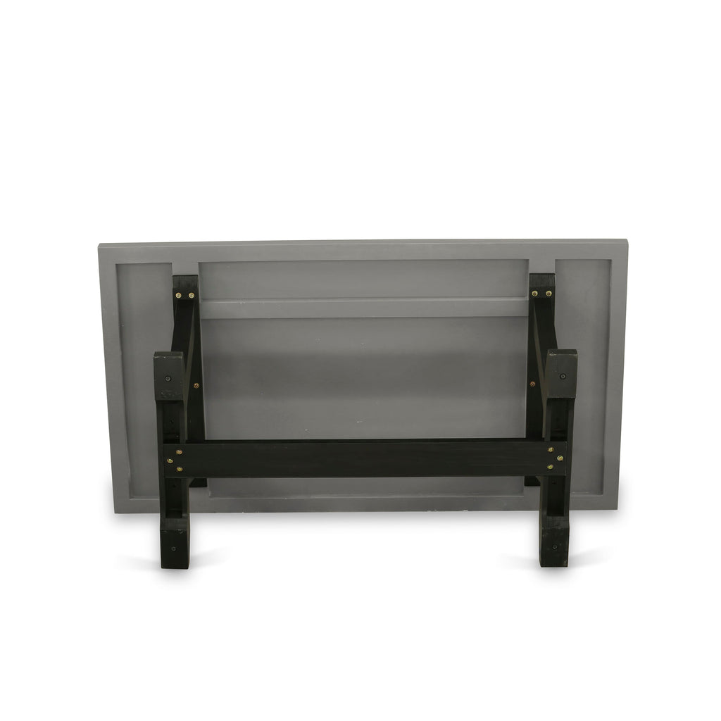 East West Furniture VT697 V-Style Modern Kitchen Table - a Rectangle Dining Table Top with Stylish Legs