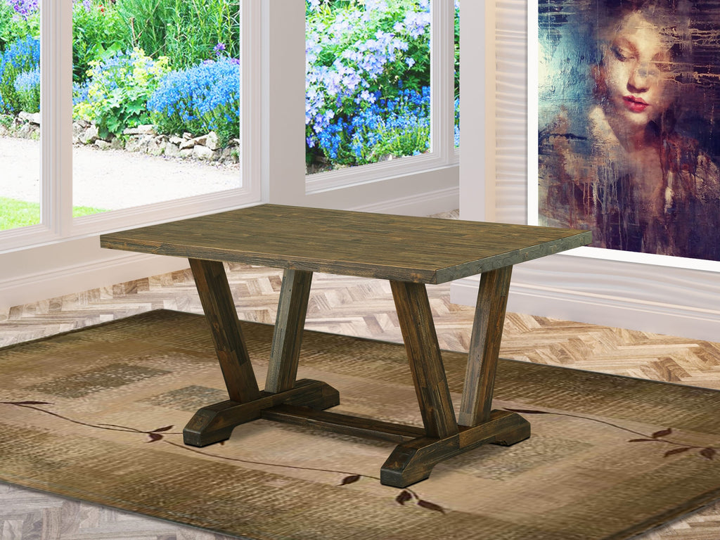 East West Furniture VT776 V-Style Kitchen Dining Table - a Rectangle Wooden Table Top with Stylish Legs