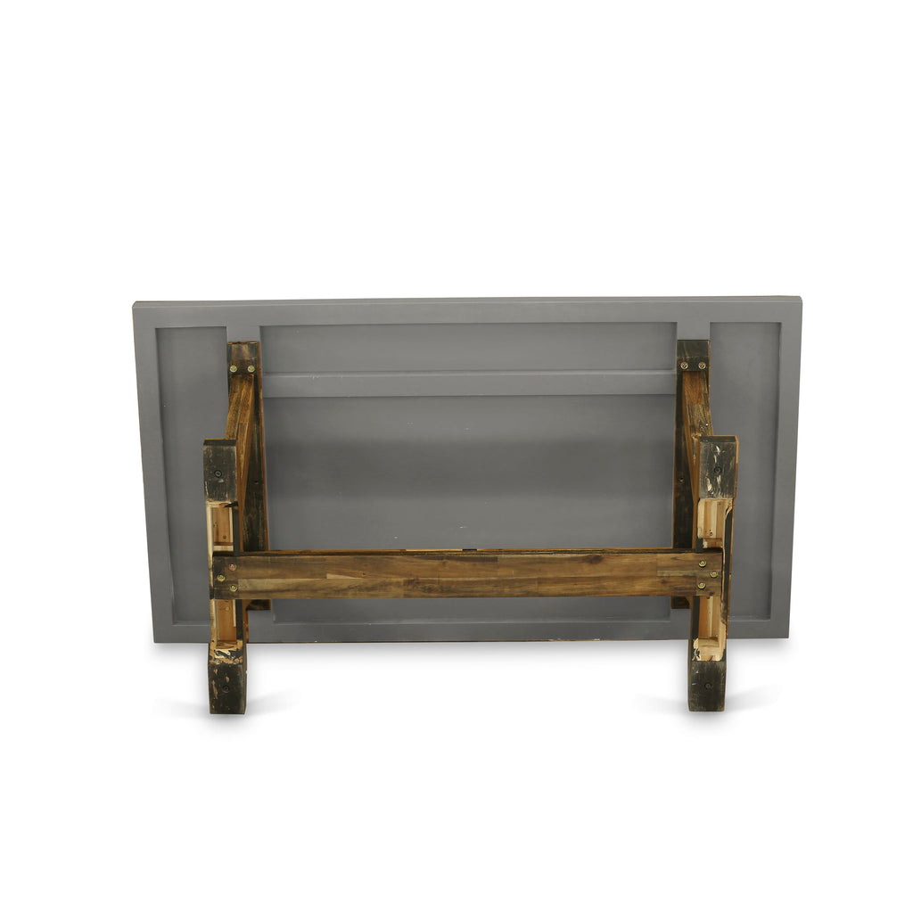 East West Furniture VT797 V-Style Kitchen Table - a Rectangle Dining Table Top with Stylish Legs