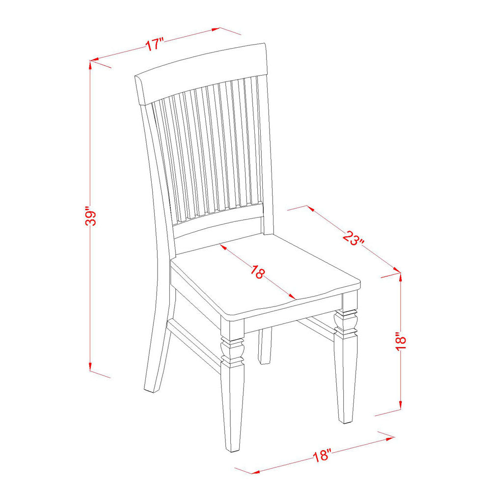 East West Furniture CAWE7-LWH-W 7 Piece Kitchen Table & Chairs Set Consist of a Rectangle Dining Room Table and 6 Solid Wood Seat Chairs, 36x60 Inch, Linen White