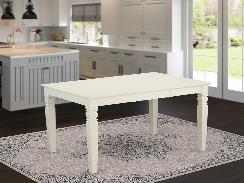 East West Furniture WET-WHI-TL Weston Modern Kitchen Table - a Rectangle Dining Table Top with Butterfly Leaf & Stylish Legs