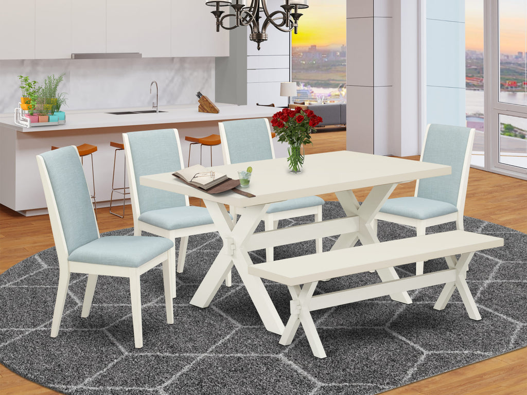 East West Furniture X026LA015-6 6Pc Dinette Sets for Small Spaces Includes a Dining Table