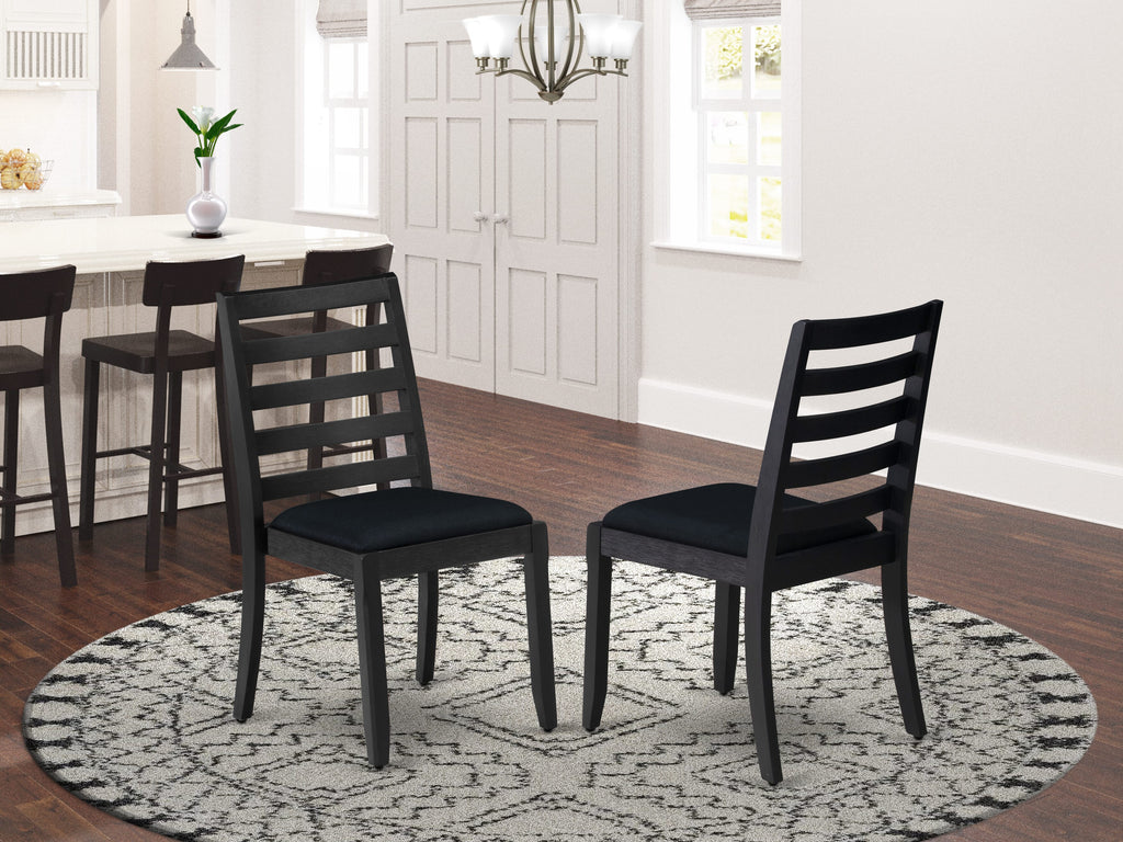Luxe By East West Furniture X1P6T24 Dining Room Chair with Black Linen Fabric and upholstered back
