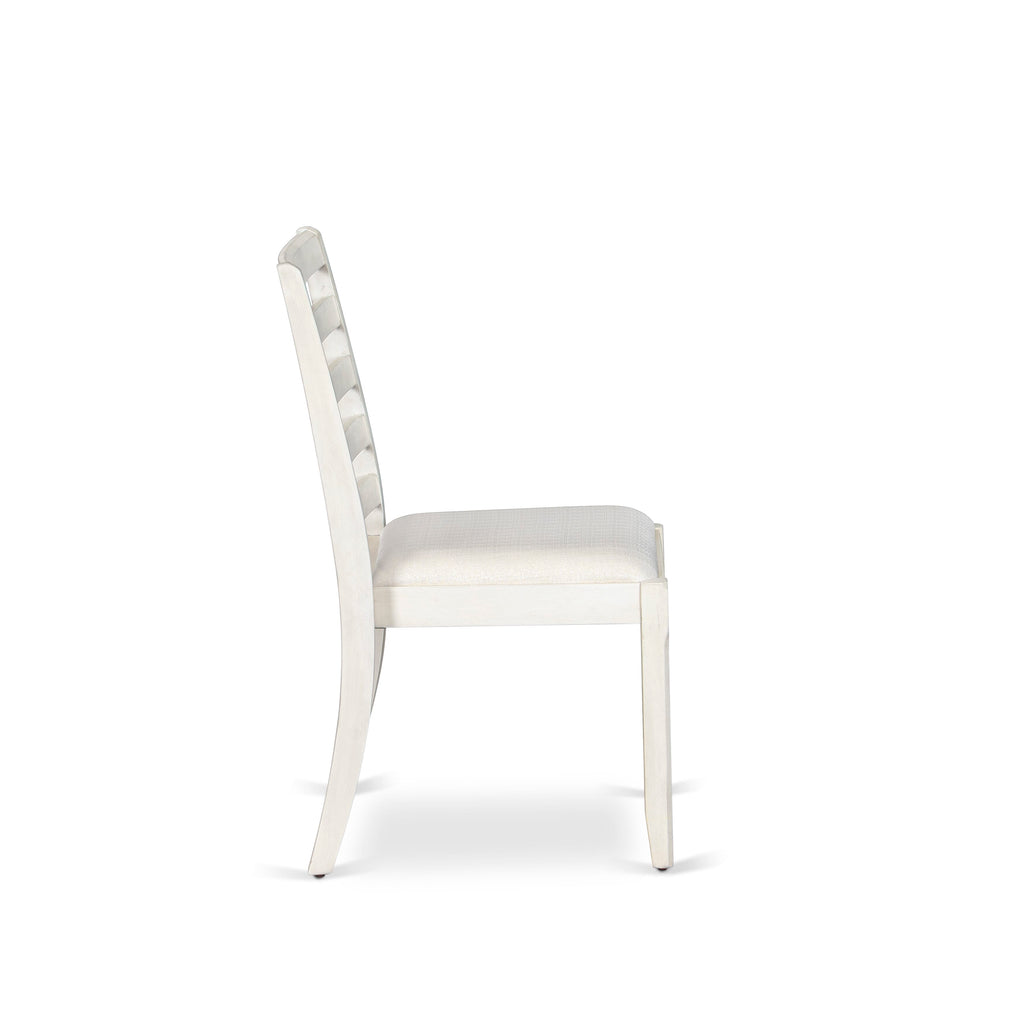 Luxe By East West Furniture X1PWT01 Dining Room Chair with Cream Linen Fabric and upholstered back Antique White Finish,