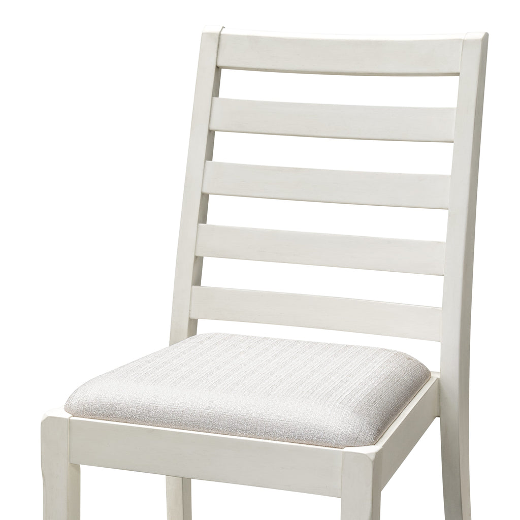 Luxe By East West Furniture X1PWT01 Dining Room Chair with Cream Linen Fabric and upholstered back Antique White Finish