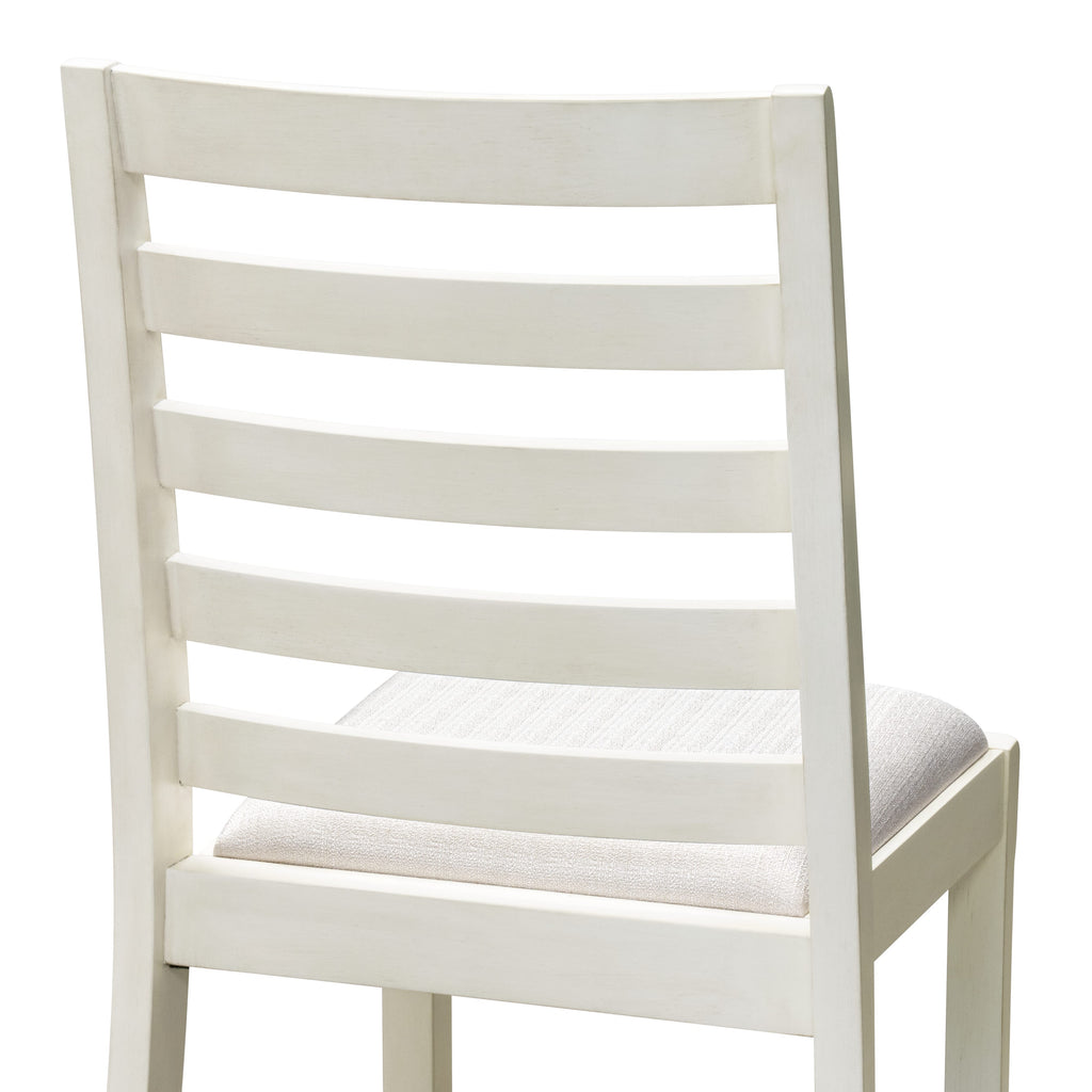 Luxe By East West Furniture X1PWT01 Dining Room Chair with Cream Linen Fabric and upholstered back Antique White Finish