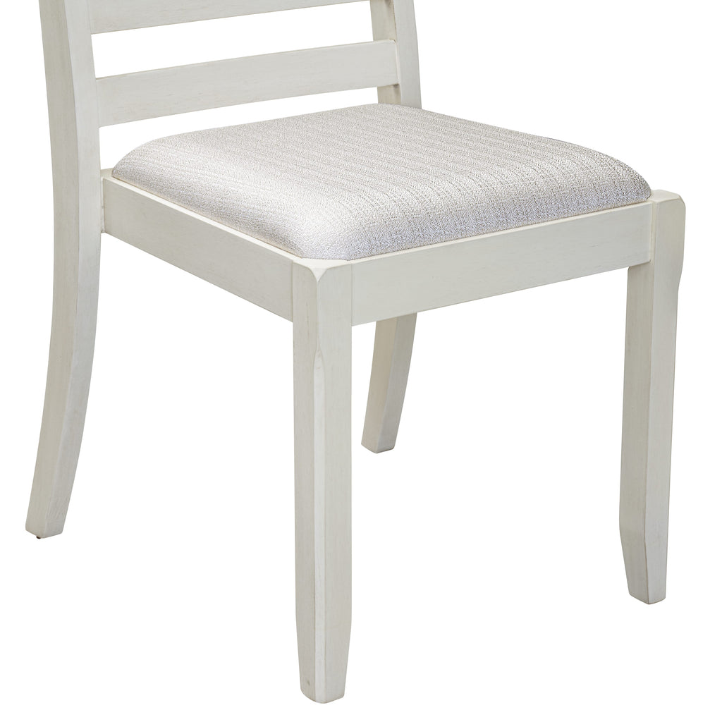 Luxe By East West Furniture X1PWT01 Dining Room Chair with Cream Linen Fabric and upholstered back Antique White Finish