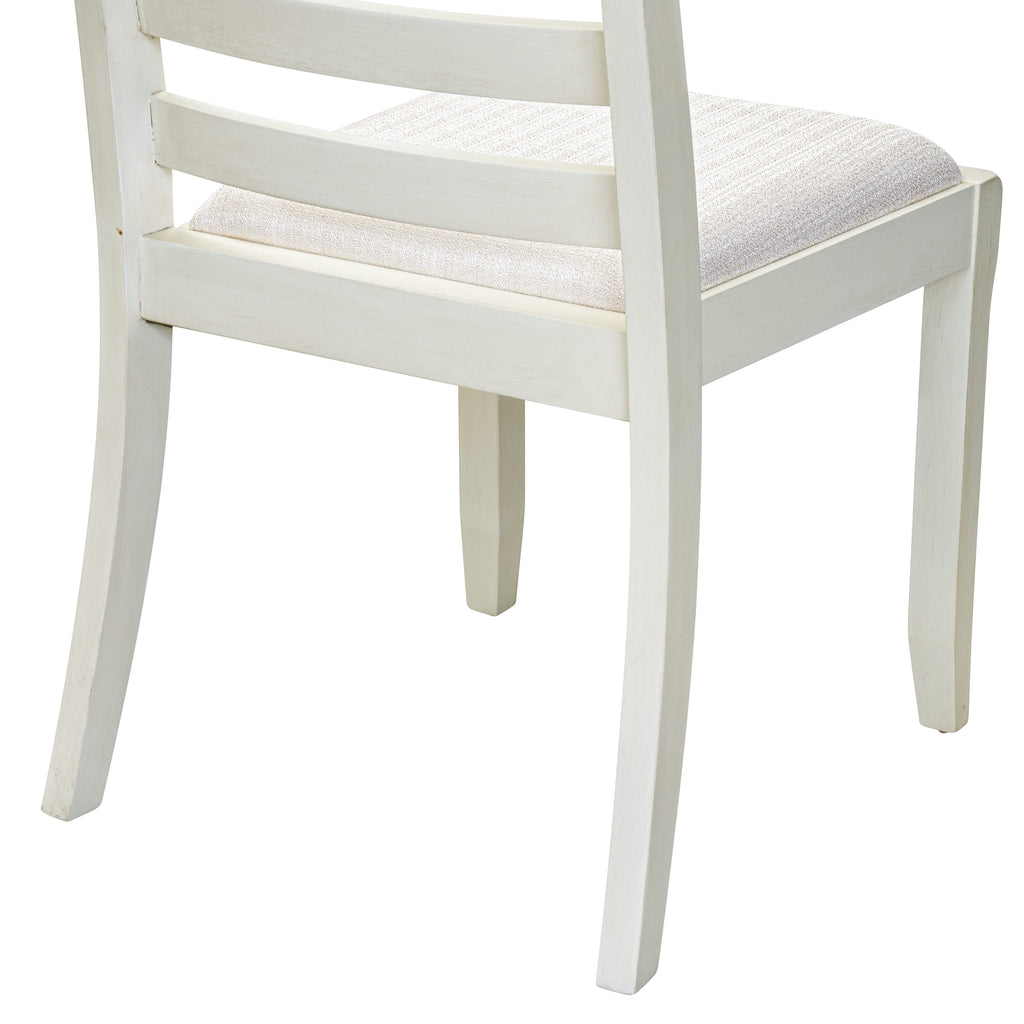 Luxe By East West Furniture X1PWT01 Dining Room Chair with Cream Linen Fabric and upholstered back Antique White Finish