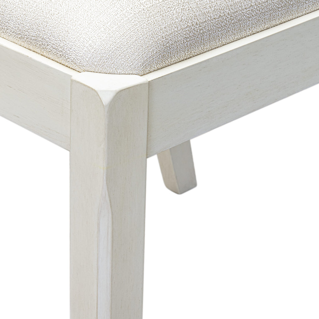 Luxe By East West Furniture X1PWT01 Dining Room Chair with Cream Linen Fabric and upholstered back Antique White Finish
