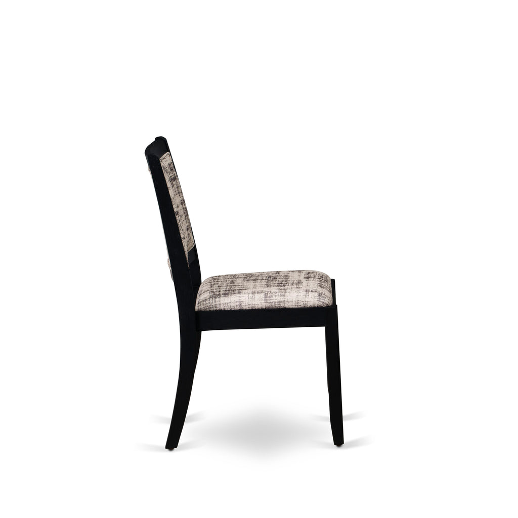 Luxe By East West Furniture X2P6T30 Dining Room Chair with White and Gray Pattern Faux Leather and upholstered back