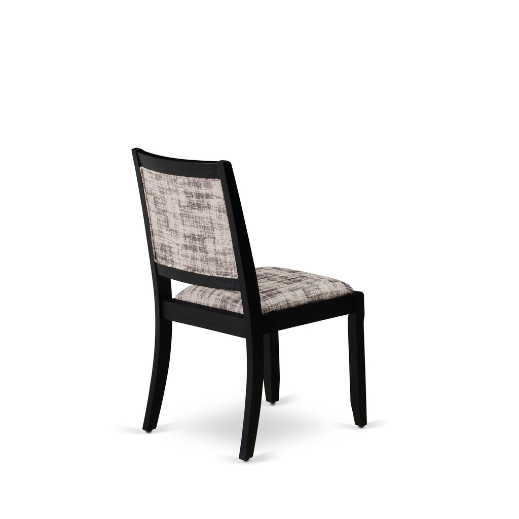 Luxe By East West Furniture X2P6T30 Dining Room Chair with White and Gray Pattern Faux Leather and upholstered back