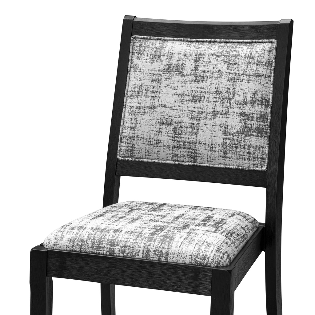 Luxe By East West Furniture X2P6T30 Dining Room Chair with White and Gray Pattern Faux Leather and upholstered back