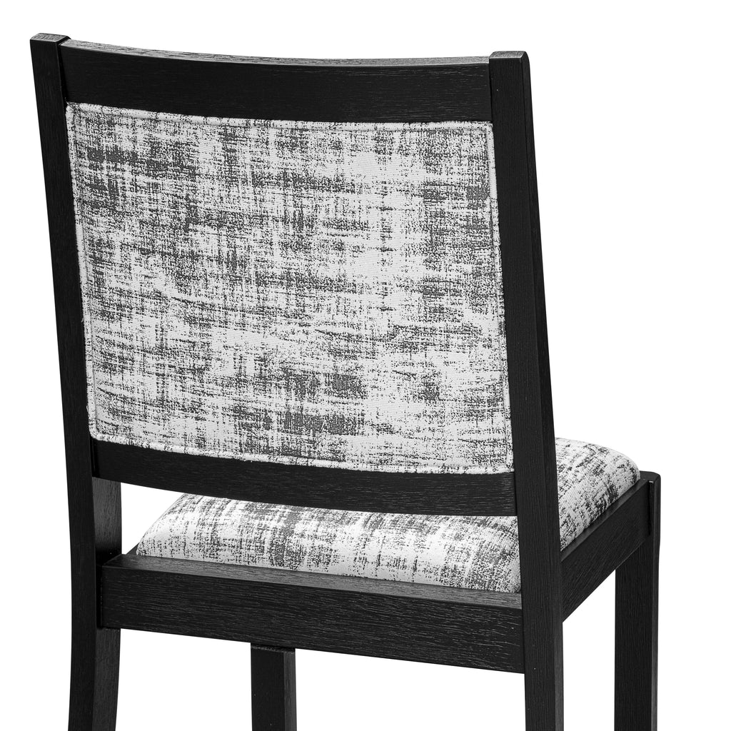 Luxe By East West Furniture X2P6T30 Dining Room Chair with White and Gray Pattern Faux Leather and upholstered back