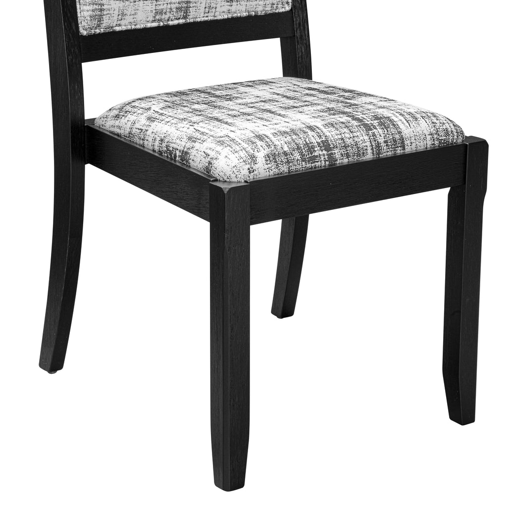 Luxe By East West Furniture X2P6T30 Dining Room Chair with White and Gray Pattern Faux Leather and upholstered back