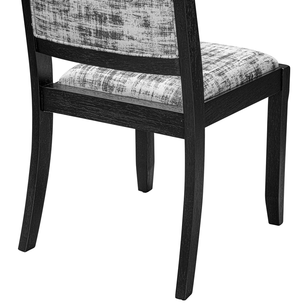 Luxe By East West Furniture X2P6T30 Dining Room Chair with White and Gray Pattern Faux Leather and upholstered back