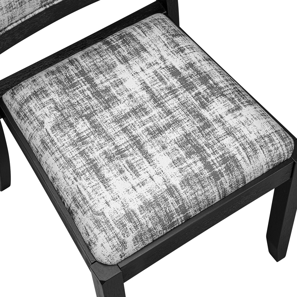 Luxe By East West Furniture X2P6T30 Dining Room Chair with White and Gray Pattern Faux Leather and upholstered back