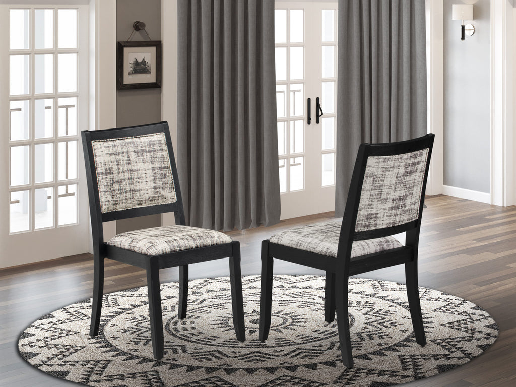 Luxe By East West Furniture X2P6T30 Dining Room Chair with White and Gray Pattern Faux Leather and upholstered back