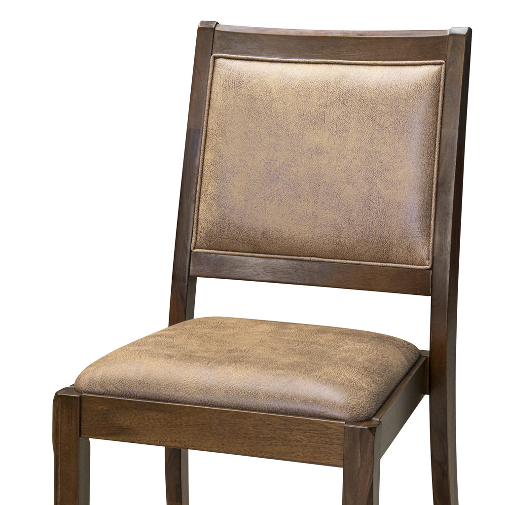 Luxe By East West Furniture X2P8T28 Dining Room Chair with brown textured Faux Leather and upholstered back