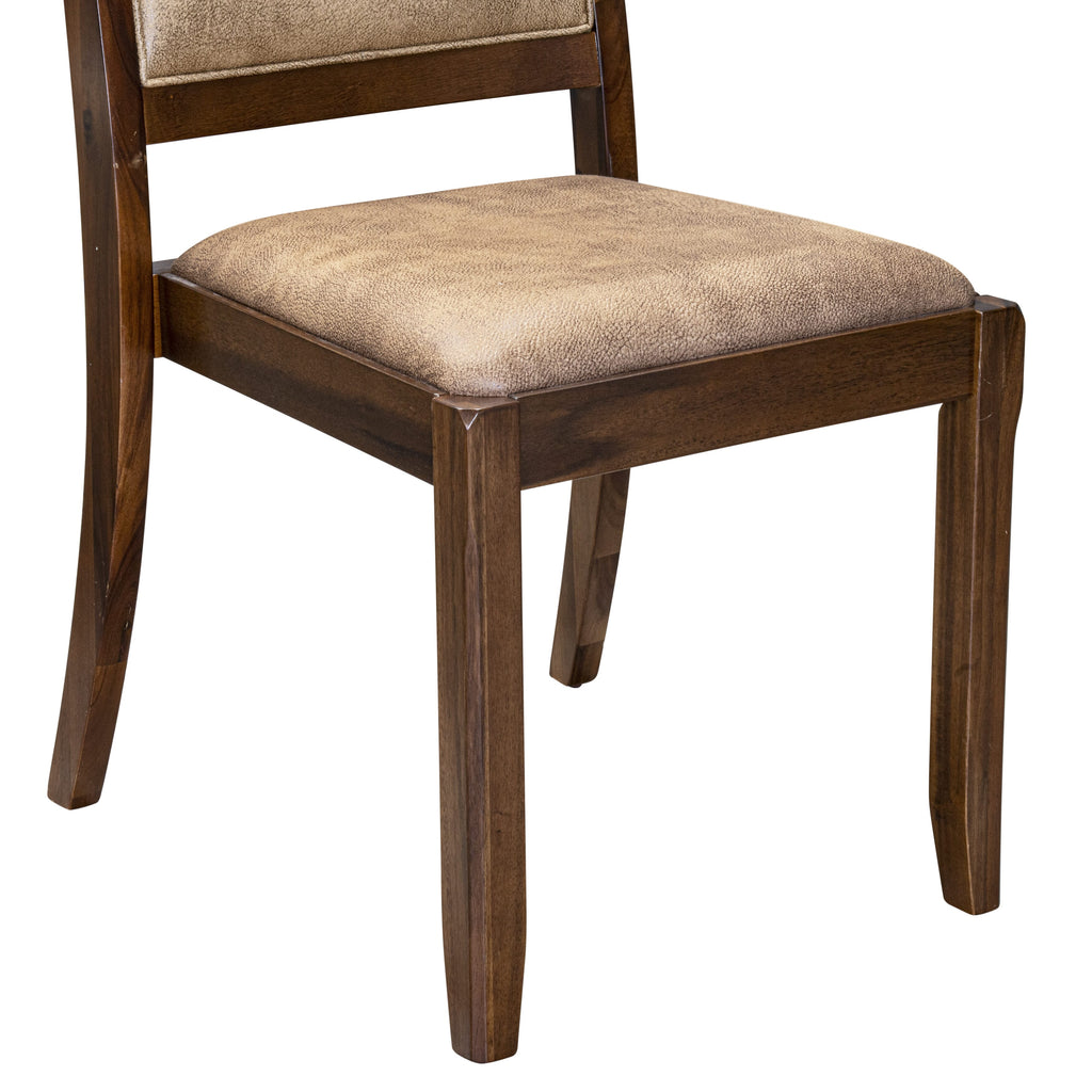 Luxe By East West Furniture X2P8T28 Dining Room Chair with brown textured Faux Leather and upholstered back