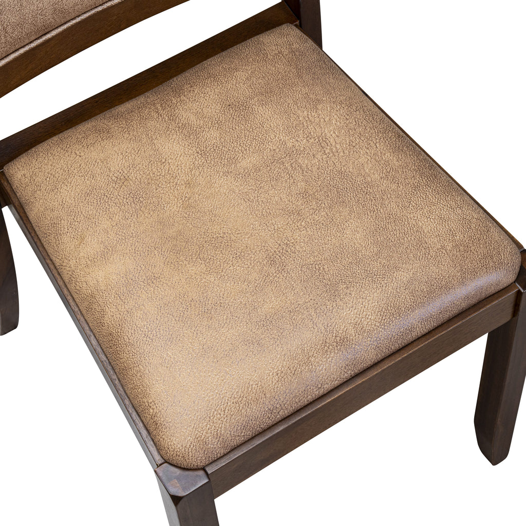 Luxe By East West Furniture X2P8T28 Dining Room Chair with brown textured Faux Leather and upholstered back