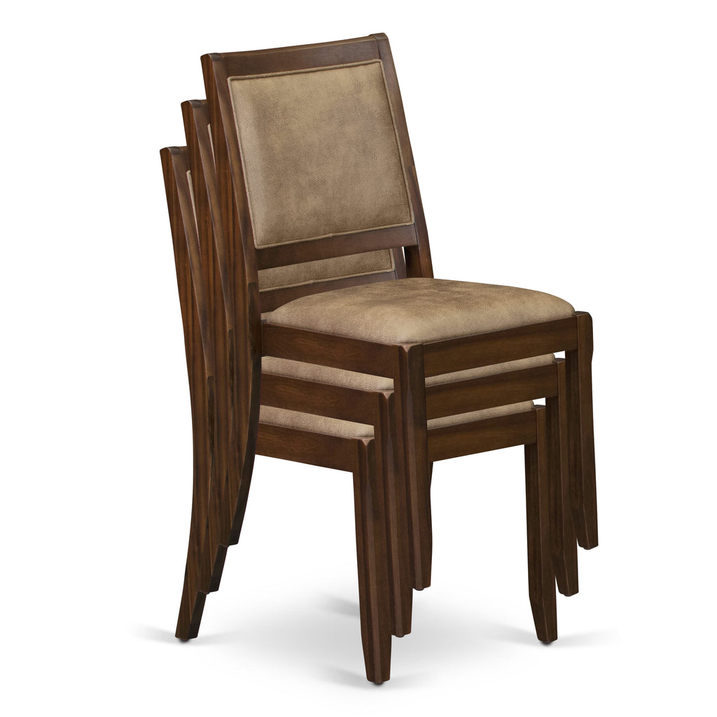 Luxe By East West Furniture X2P8T28 Dining Room Chair with brown textured Faux Leather and upholstered back
