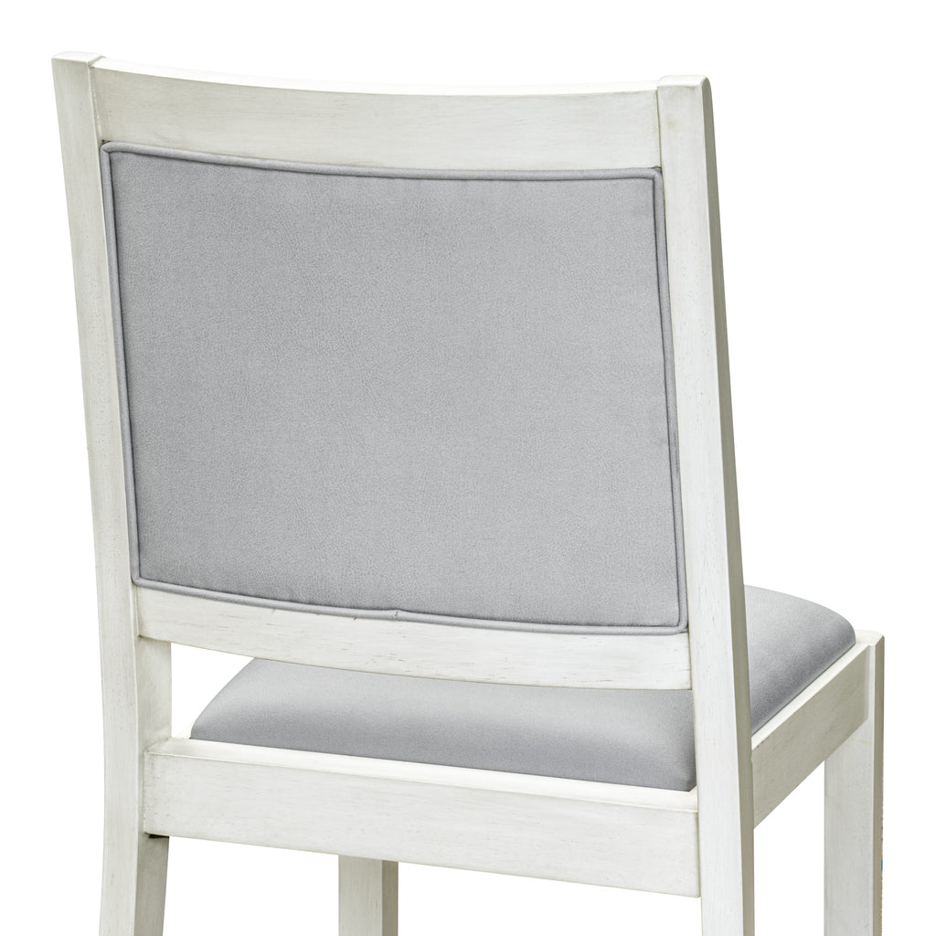 Luxe By East West Furniture X2PWT27 Dining Room Chair with Light Gray Faux Leather and upholstered back